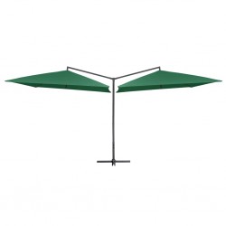 Sonata Двоен чадър със стоманен прът, 250x250 см, зелен - Сенници и Чадъри