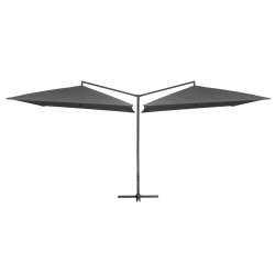 Sonata Двоен чадър със стоманен прът, 250x250 см, антрацит - Сенници и Чадъри
