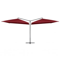 Sonata Двоен чадър със стоманен прът, 250x250 см, бордо червен - Сенници и Чадъри