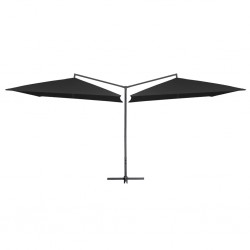 Sonata Двоен чадър със стоманен прът, 250x250 см, черен - Сенници и Чадъри