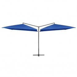 Sonata Двоен чадър със стоманен прът, 250x250 см, лазурносин - Сенници и Чадъри