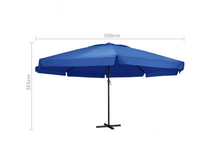 Sonata Градински чадър с алуминиев прът, 500 см, морскосиньо