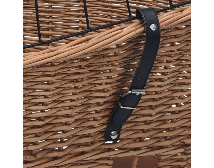 Sonata Задна кошница за колело с капак, 55x31x36 см, естествена върба