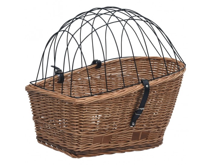 Sonata Задна кошница за колело с капак, 55x31x36 см, естествена върба