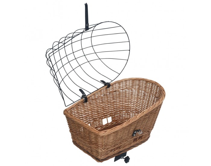 Sonata Задна кошница за колело с капак, 55x31x36 см, естествена върба