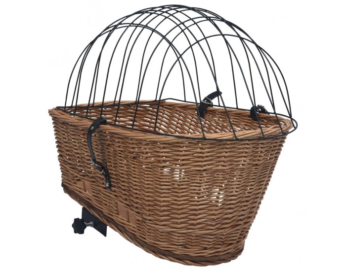 Sonata Задна кошница за колело с капак, 55x31x36 см, естествена върба