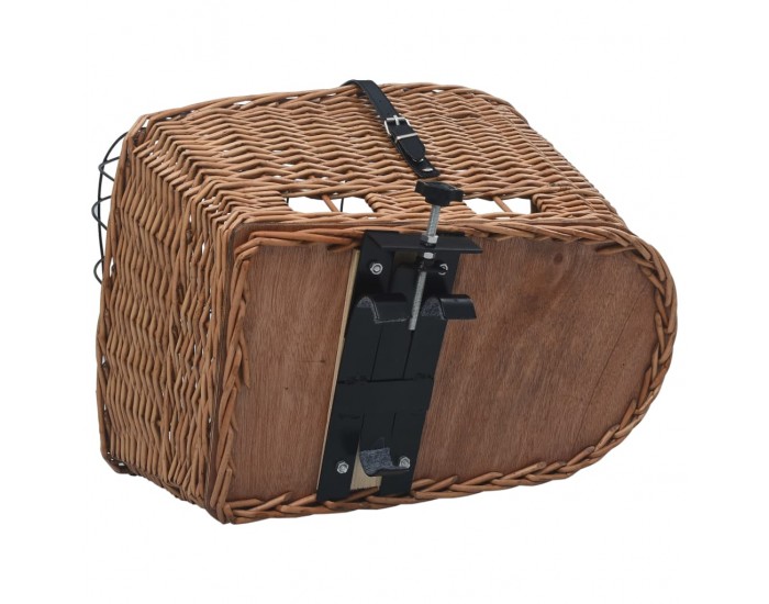 Sonata Задна кошница за колело с капак, 55x31x36 см, естествена върба