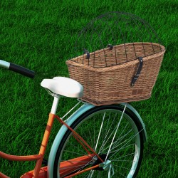 Sonata Задна кошница за колело с капак, 55x31x36 см, естествена върба - Аксесоари