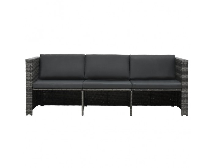 Sonata Градински комплект с възглавници, 4 части, полиратан, сив