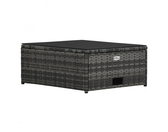 Sonata Градински комплект с възглавници, 4 части, полиратан, сив