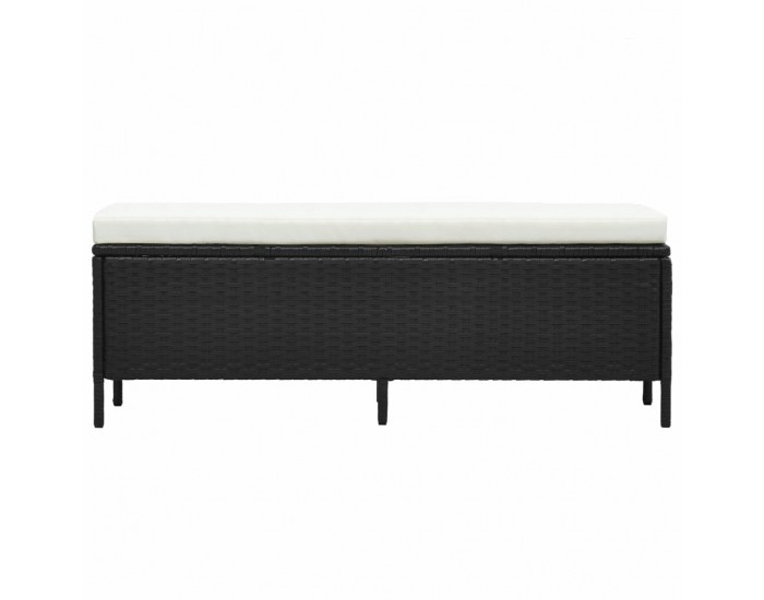 Sonata Градински комплект с възглавници, 3 части, черен полиратан