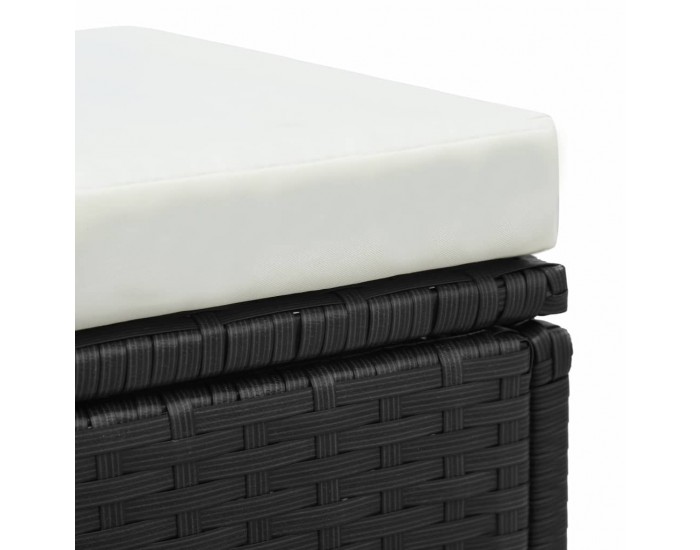 Sonata Градински комплект с възглавници, 3 части, черен полиратан