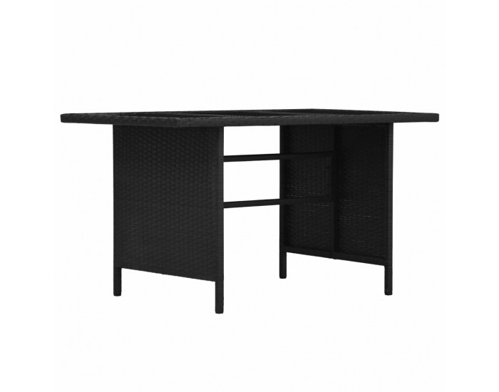 Sonata Градински комплект с възглавници, 3 части, черен полиратан