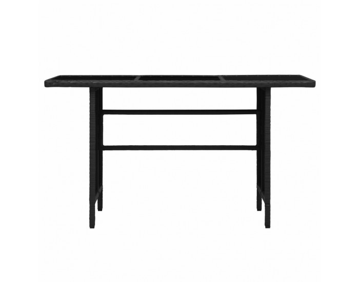 Sonata Градински комплект с възглавници, 3 части, черен полиратан