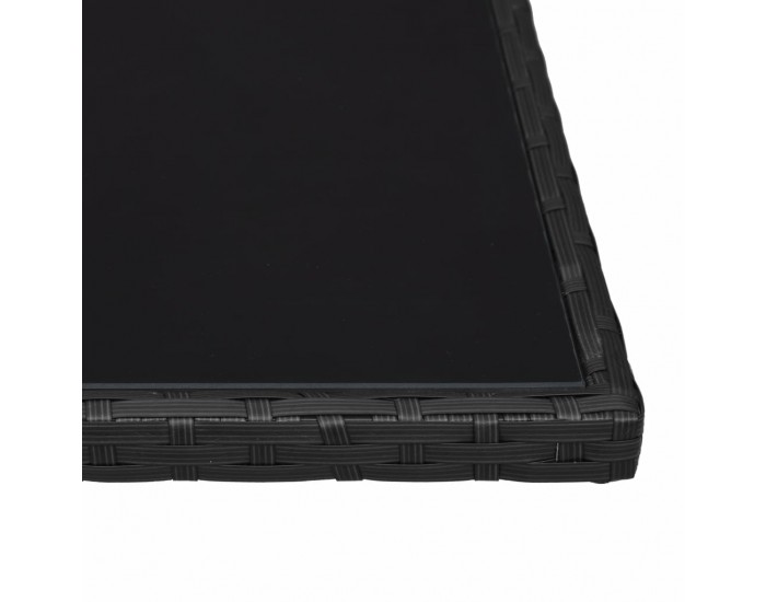 Sonata Градински комплект с възглавници, 3 части, черен полиратан