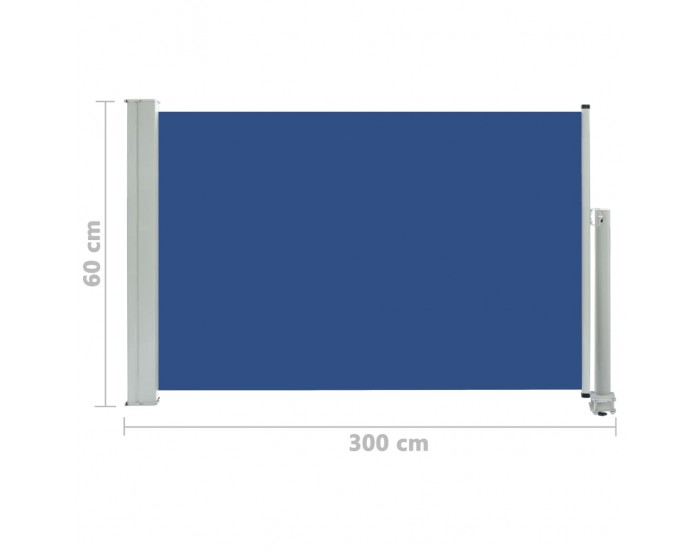Sonata Прибираща се дворна странична тента, 60x300 см, синя