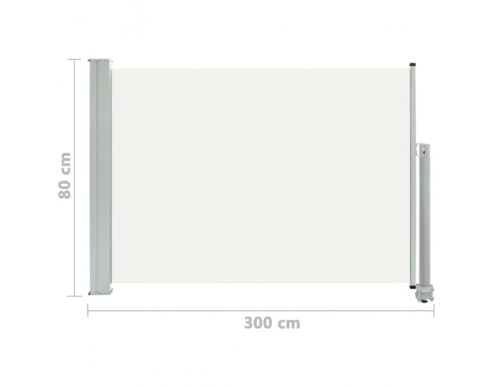 Sonata Прибираща се дворна странична тента, 80x300 см, кремава