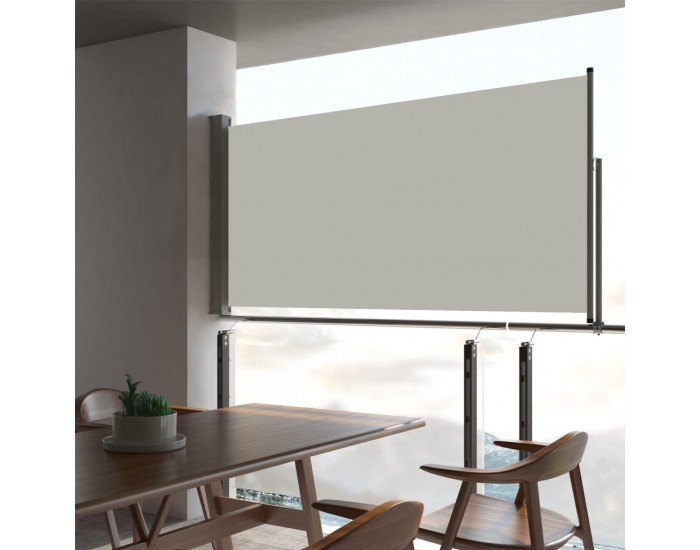 Sonata Прибираща се дворна странична тента, 80x300 см, кремава