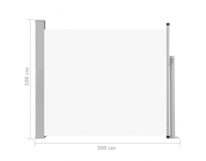 Sonata Прибираща се странична тента, 100х300 см, кремава