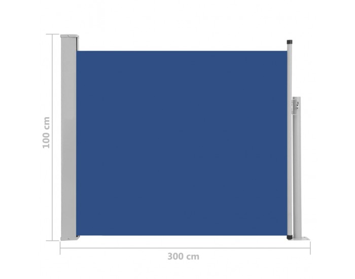 Sonata Прибираща се странична тента, 100х300 см, синя