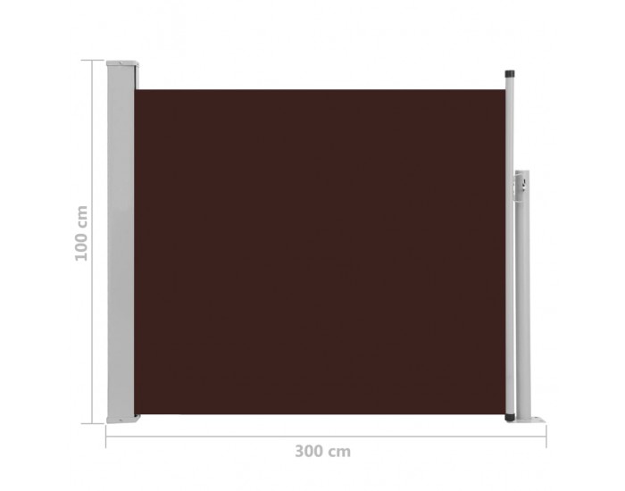 Sonata Прибираща се странична тента, 100х300 см, кафява