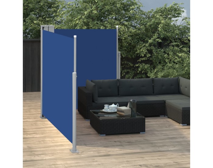 Sonata Прибираща се странична тента, синя, 140x600 см