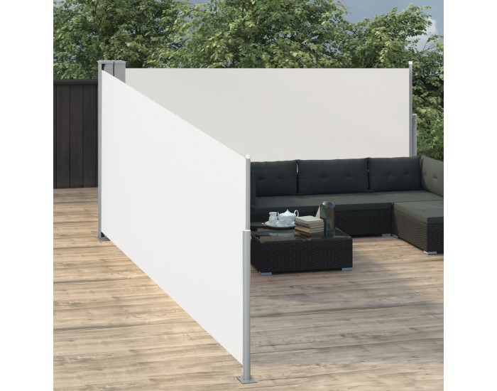 Sonata Прибираща се странична тента, кремава, 100x1000 см