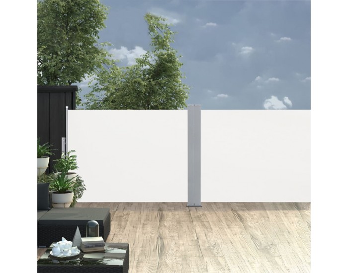 Sonata Прибираща се странична тента, кремава, 100x1000 см