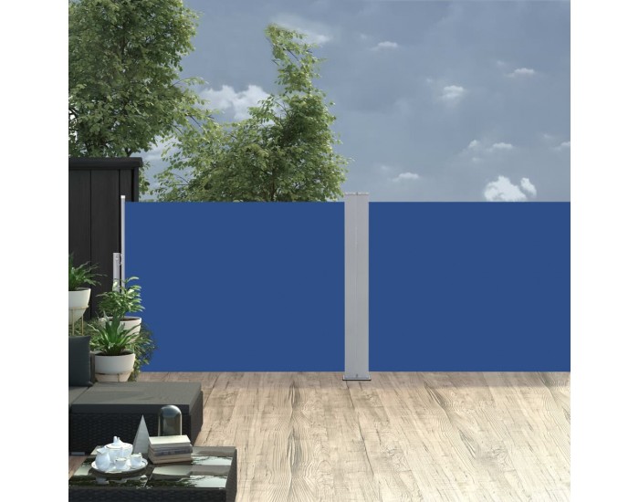 Sonata Прибираща се странична тента, синя, 120x1000 см