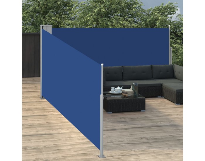 Sonata Прибираща се странична тента, синя, 120x1000 см
