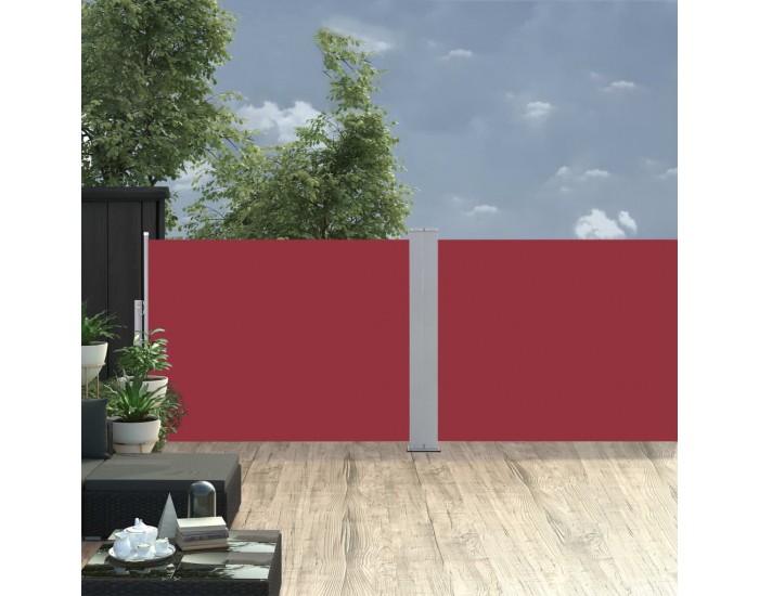 Sonata Прибираща се странична тента, червена, 120x1000 см