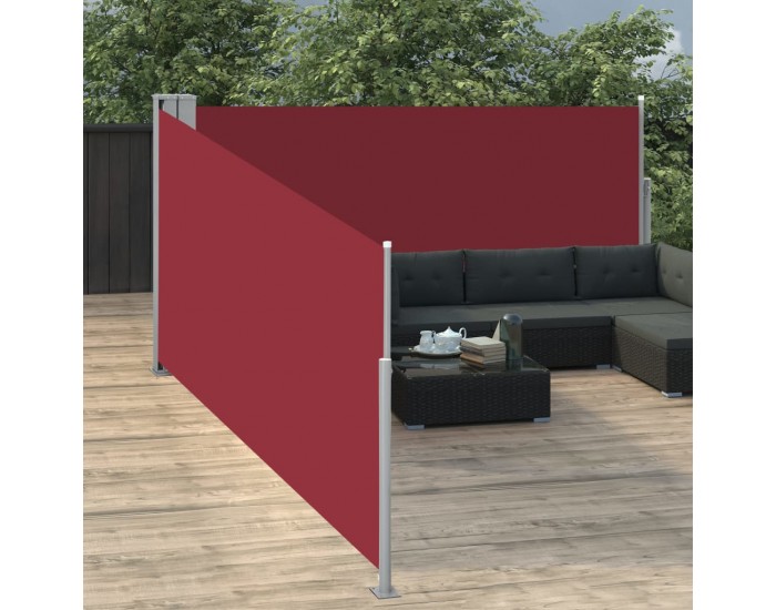 Sonata Прибираща се странична тента, червена, 120x1000 см