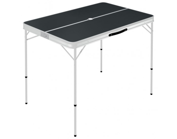 Sonata Сгъваема къмпинг маса с 2 пейки, алуминий, сива