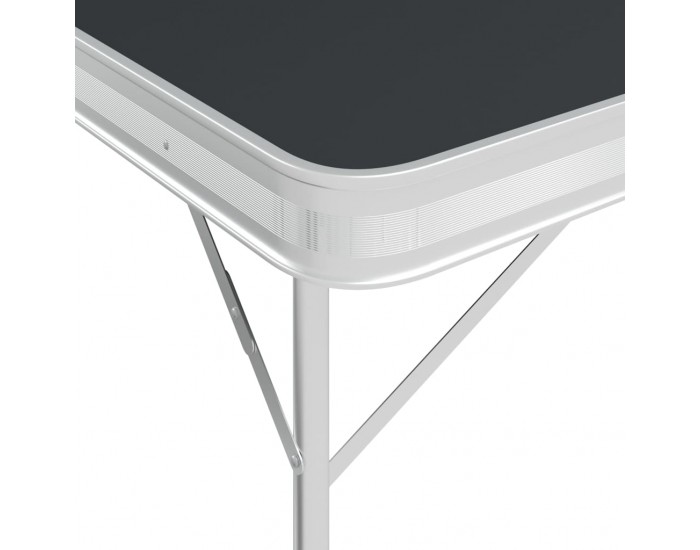 Sonata Сгъваема къмпинг маса с 2 пейки, алуминий, сива