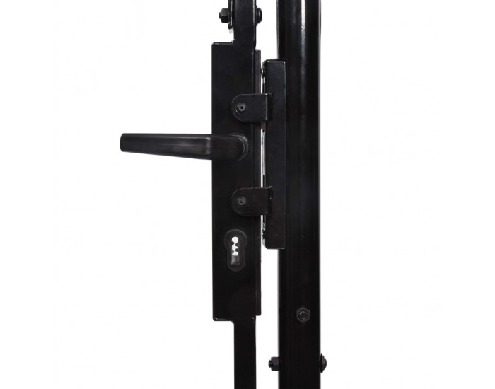 Sonata Оградна порта една врата с остри върхове стомана 1х2 м черна