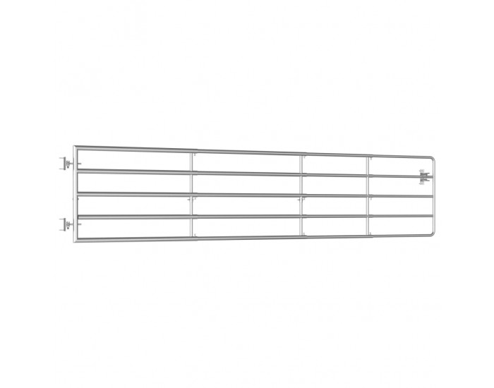 Sonata Оградна порта, 5 пръта, стомана, (150-400)x90 см, сребриста