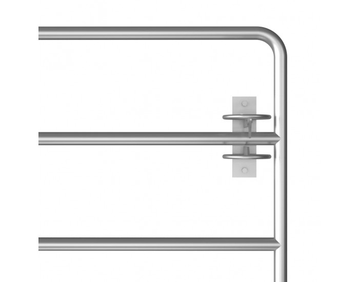 Sonata Оградна порта, 5 пръта, стомана, (150-400)x90 см, сребриста