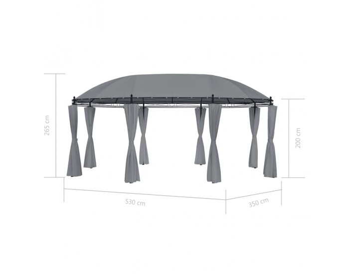 Sonata Градинска шатра със завеси, 530x350x265 см, антрацит
