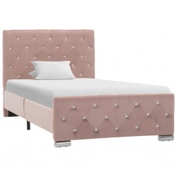 Sonata Рамка за легло, розова, текстил, 90x200 см - Тапицирани легла
