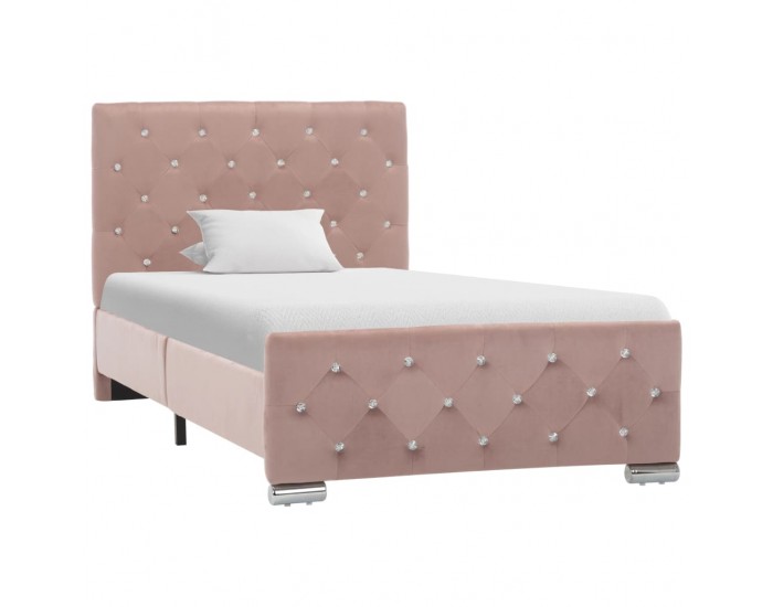Sonata Рамка за легло, розова, текстил, 90x200 см