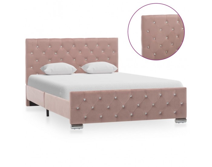 Sonata Рамка за легло, розова, текстил, 120x200 см