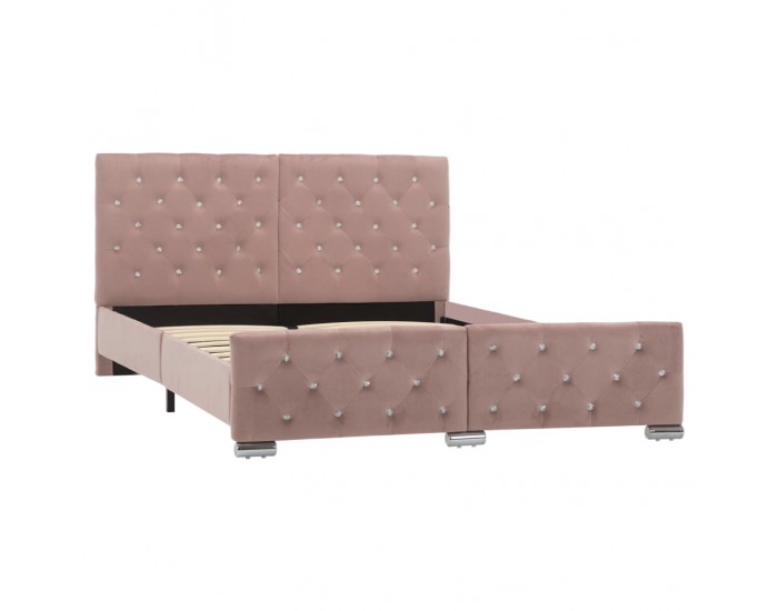 Sonata Рамка за легло, розова, текстил, 140x200 см