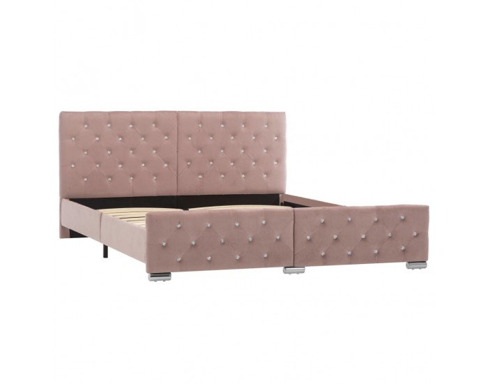 Sonata Рамка за легло, розова, текстил, 160x200 см