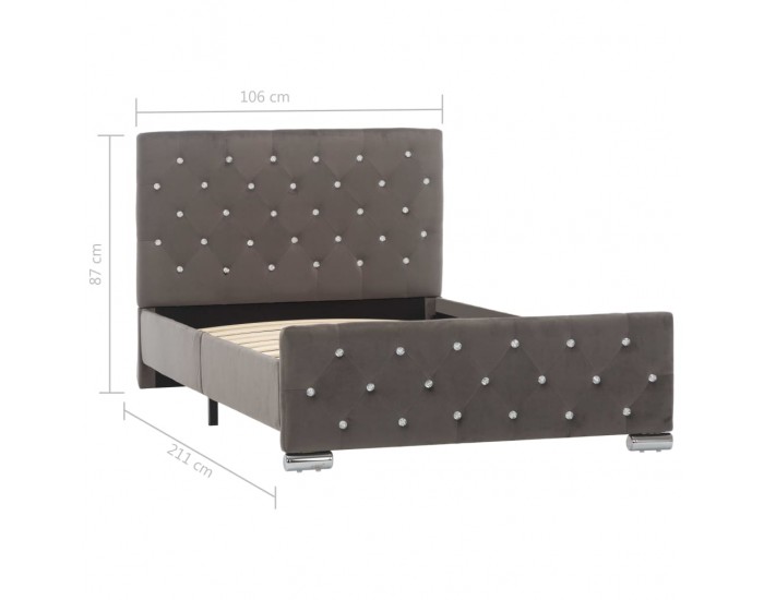 Sonata Рамка за легло, сива, текстил, 100x200 см