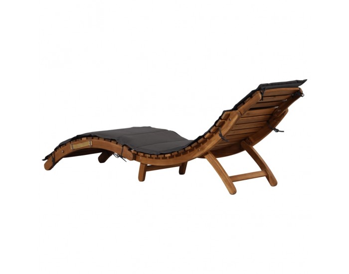 Sonata Шезлонг с възглавница, акация масив, тъмносив