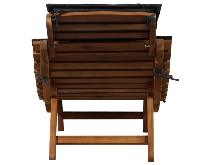 Sonata Шезлонг с възглавница, акация масив, тъмносив