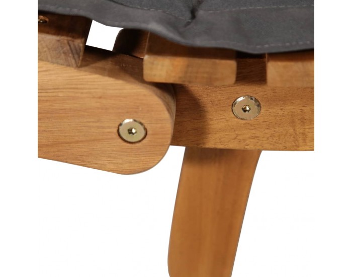 Sonata Шезлонг с възглавница, акация масив, тъмносив