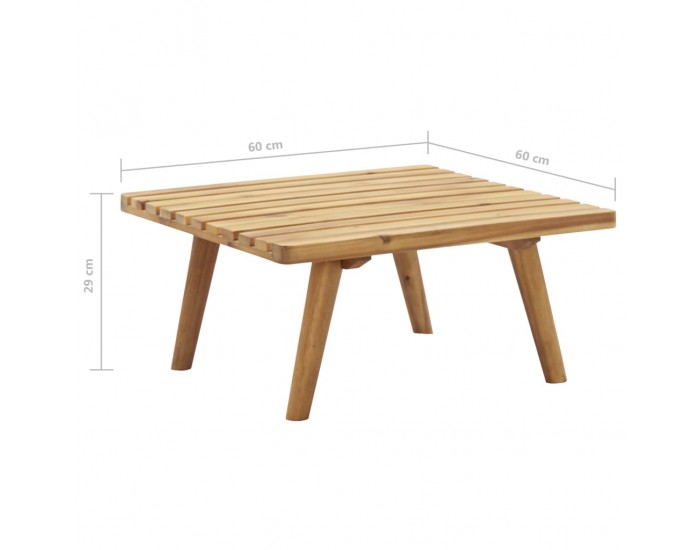 Sonata Градинска табуретка с възглавница, 60x60x29 см, акация масив