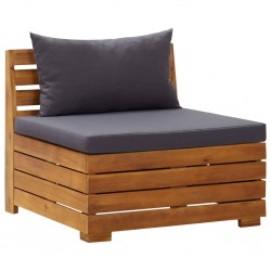 Sonata Модулен среден диван, 1 бр, с възглавници, акациево дърво масив - Мека мебел