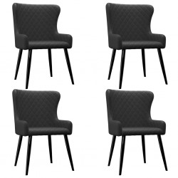 Sonata Трапезни столове, 4 бр, черни, текстил - Трапезни столове